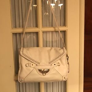 Cream leather purse.